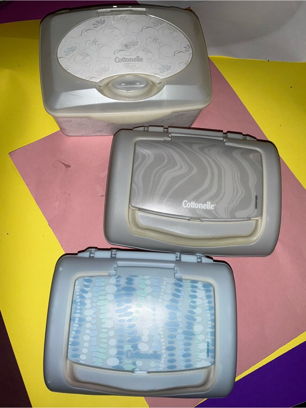 3 x or count Cottonelle Pull Out Empty Wipes Dispensers Brown Mocha Blue Pearly